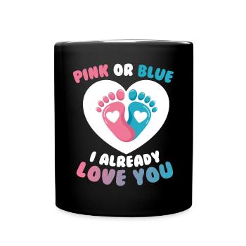 Schwangerschaftsparty Gender Reveal - Tasse einfarbig - Schwarz - Vorne