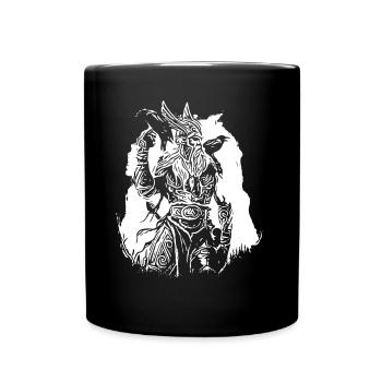 Vikings avec corbeaux - Mug uni - noir - Devant