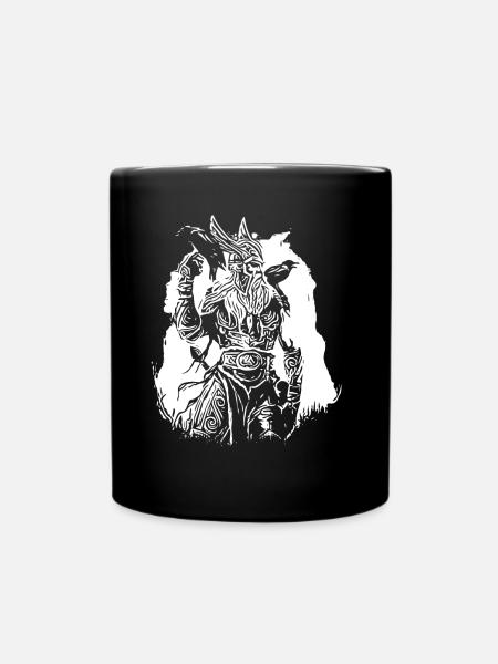 Vikings avec corbeaux - Mug uni - noir
