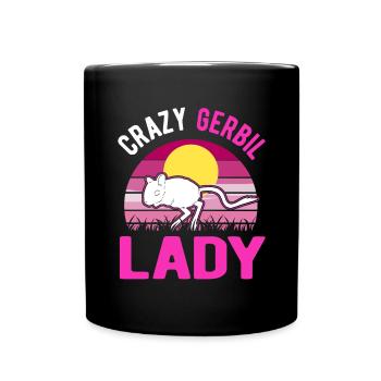 Crazy Gerbil lady racing rat gerbille - Mug uni - noir - Devant