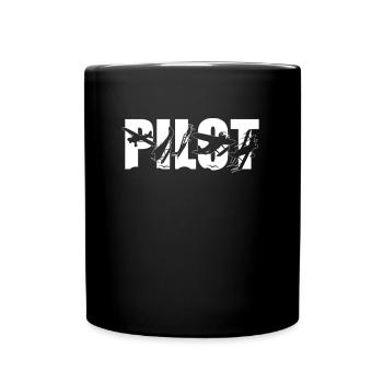 Airplane Pilot Vintage Pilot - Full Colour Mug - black - Front