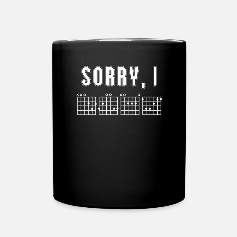 Sorry I I-DGAF Gitarre Versteckte Nachricht - Tasse einfarbig - Schwarz