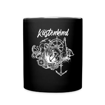 Martimes Küstenkind - Tasse einfarbig - Schwarz - Vorne