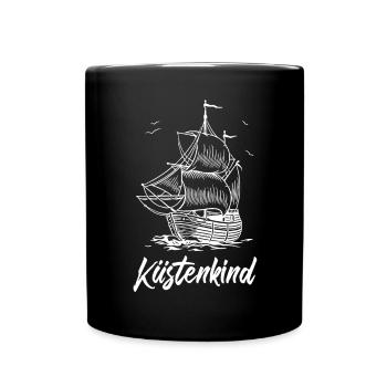 Segelschiff - Küstenkind - Tasse einfarbig - Schwarz - Vorne