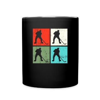 Hockey Eishockey Retro - Tasse einfarbig - Schwarz - Vorne