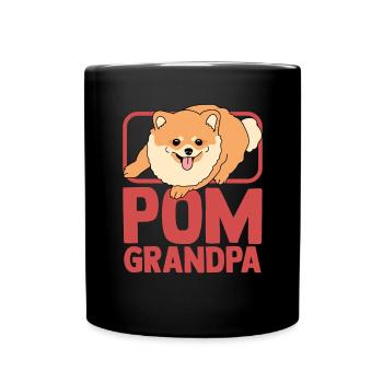 Zwergspitz Poméranie Chien Pom Grand-père Cadeau - Mug uni - noir - Devant