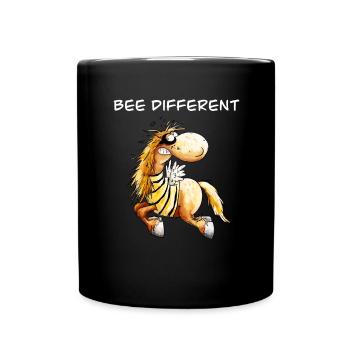 Lustiges Pferd Als Biene I Pferde Spruch - Tasse einfarbig - Schwarz - Vorne