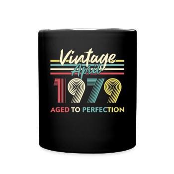 Vintage April 1979 Aged To Perfection - Full Colour Mug - black - Front