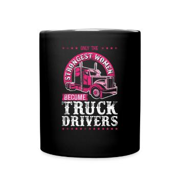 Trucker Truck Driver Girl Vintage - Tasse einfarbig - Schwarz - Vorne