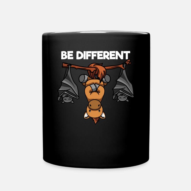 Be Different Pony und Fledermäuse - Tasse einfarbig - Schwarz