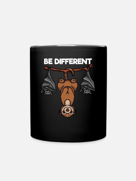 Be Different Erdmännchen und Fledermäuse - Tasse einfarbig - Schwarz