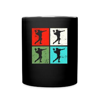 Football Footballer Retro - Tasse einfarbig - Schwarz - Vorne