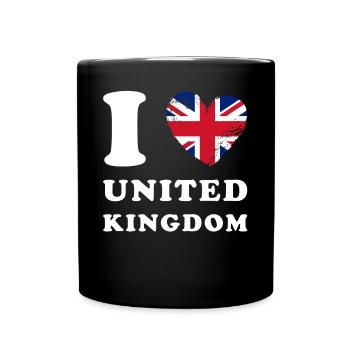 England I love United Kingdom - Tasse einfarbig - Schwarz - Vorne
