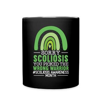 Mois de la sensibilisation à la scoliose Fusion vertébrale Retour - Mug uni - noir - Devant