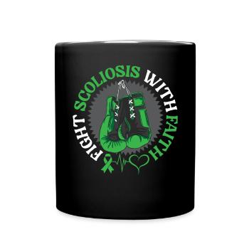 Combattre la scoliose avec la foi Chirurgie chrétienne du dos - Mug uni - noir - Devant
