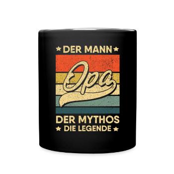 Opa Der Mann Der Mythos Die Legende - Tasse einfarbig - Schwarz - Vorne