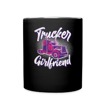 Trucker Truck Driver Girl Vintage - Tasse einfarbig - Schwarz - Vorne