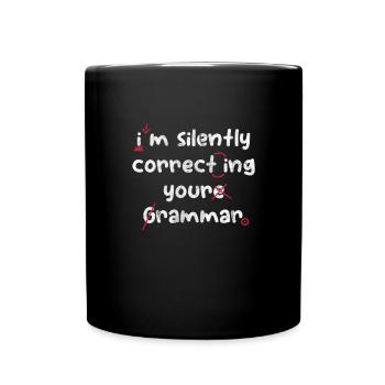 Grammatik Lehrer - Tasse einfarbig - Schwarz - Vorne