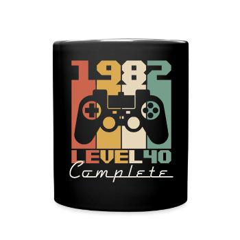 40 Geburtstag Jahrgang 1982 Level 40 Complete - Tasse einfarbig - Schwarz - Vorne