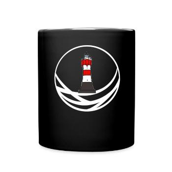 Phare de sable rouge Wangerooge - Mug uni - noir - Devant