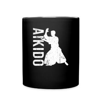 Aikido - Tasse einfarbig - Schwarz - Vorne