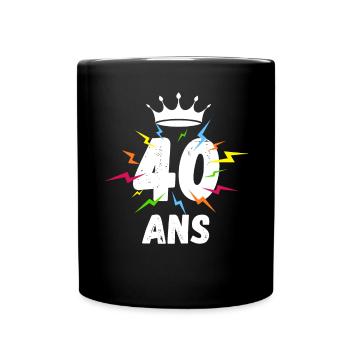 Roi reine éclairs 40 ans magie Anniversaire - Mug uni - noir - Devant