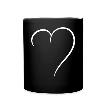 Half Heart White Love - Full Colour Mug - black - Front