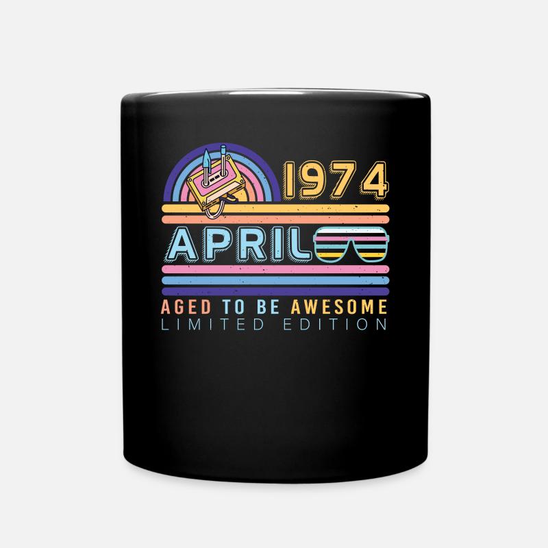 April 1974 Retro - Tasse einfarbig - Schwarz
