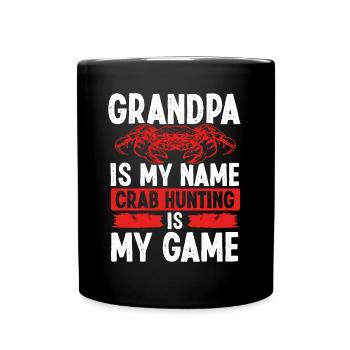 Pêche au crabe Grand-père Chasse au crabe Chasseur de crabe - Mug uni - noir - Devant