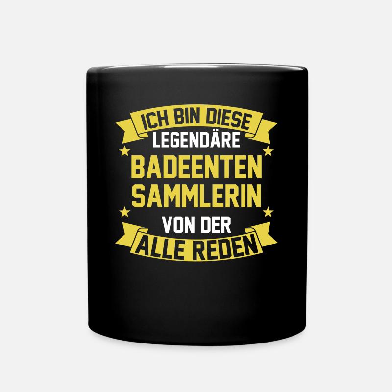 Ente Quitscheente Badeenten - Tasse einfarbig - Schwarz