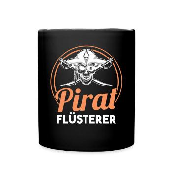 Pirat Flüsterer Piraten - Tasse einfarbig - Schwarz - Vorne