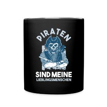 Pirat Piraten - Tasse einfarbig - Schwarz - Vorne