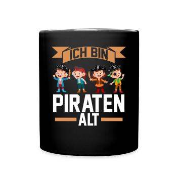 Pirat Vierter Geburtstag Vier Jahre Kindergeburtst - Tasse einfarbig - Schwarz - Vorne