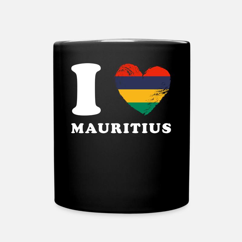 I love Mauritius - Tasse einfarbig - Schwarz