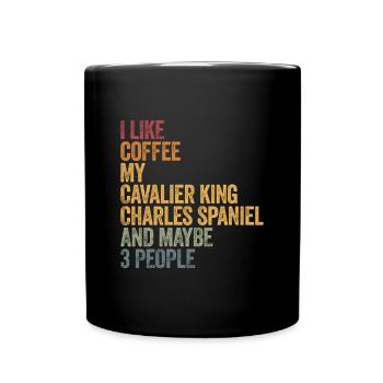 Café et mon épagneul Cavalier King Charles - Mug uni - noir - Devant