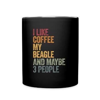 Coffee and my beagle Kaffee - Full Colour Mug - black - Front