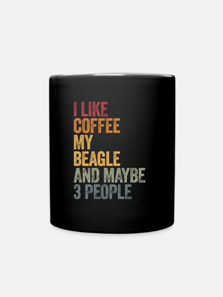 Coffee and my beagle Kaffee - Tasse einfarbig - Schwarz