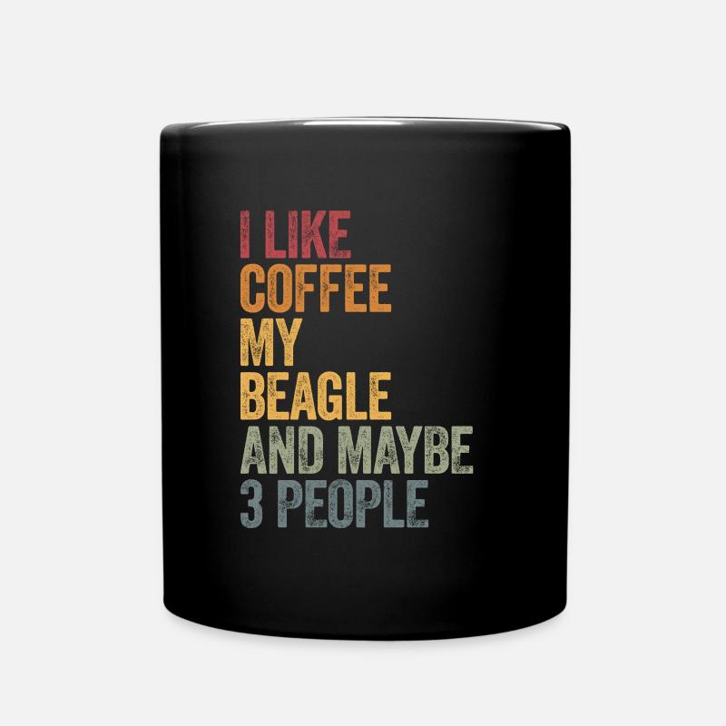 Coffee and my beagle Kaffee - Tasse einfarbig - Schwarz