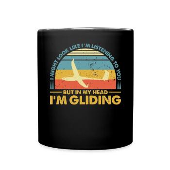 Glider Glider Vintage Glider Retro - Full Colour Mug - black - Front