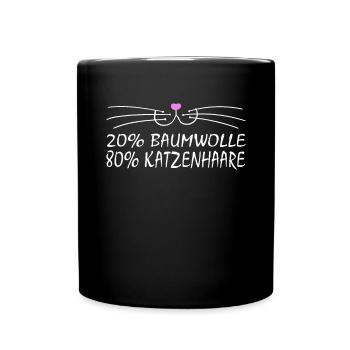 Katze Katzen Cat Kätzchen Mieze - Tasse einfarbig - Schwarz - Vorne