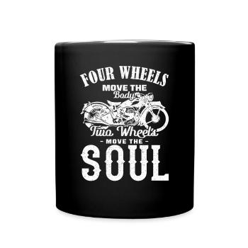 Two Wheels Move The Soul Motorcycle - Full Colour Mug - black - Front