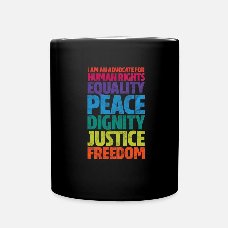 Menschenrechte Antirassismus Toleranz Geschenk - Tasse einfarbig - Schwarz