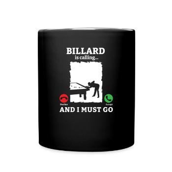 Billard Pool Billard Billardkugel Billardkö 8Ball - Tasse einfarbig - Schwarz - Vorne