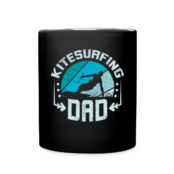 Kitesurfing papa - Tasse einfarbig - Schwarz - Vorne