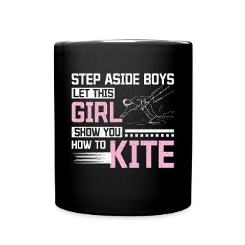 kitesurfing this girl show you how to kite - Tasse einfarbig - Schwarz - Vorne