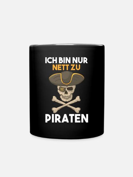 Pirat Piraten - Tasse einfarbig - Schwarz