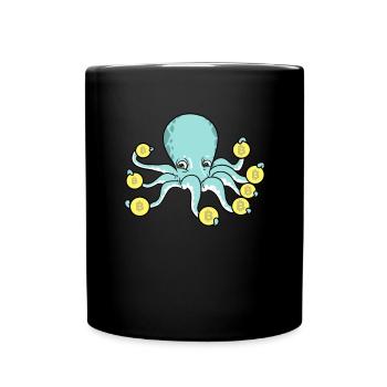 Bitcoin Oktopus Kraken Cryptowährung Crypto - Tasse einfarbig - Schwarz - Vorne
