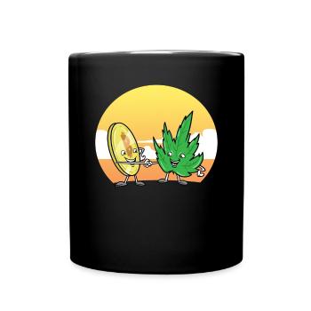 Bitcoin Und Cannabis Weed Crypto Cryptowährung - Tasse einfarbig - Schwarz - Vorne