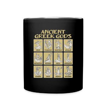 Ancient Greek mythology with Greek Gö - Full Colour Mug - black - Front