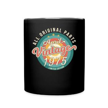 Avril 1975 Millésime - Mug uni - noir - Devant